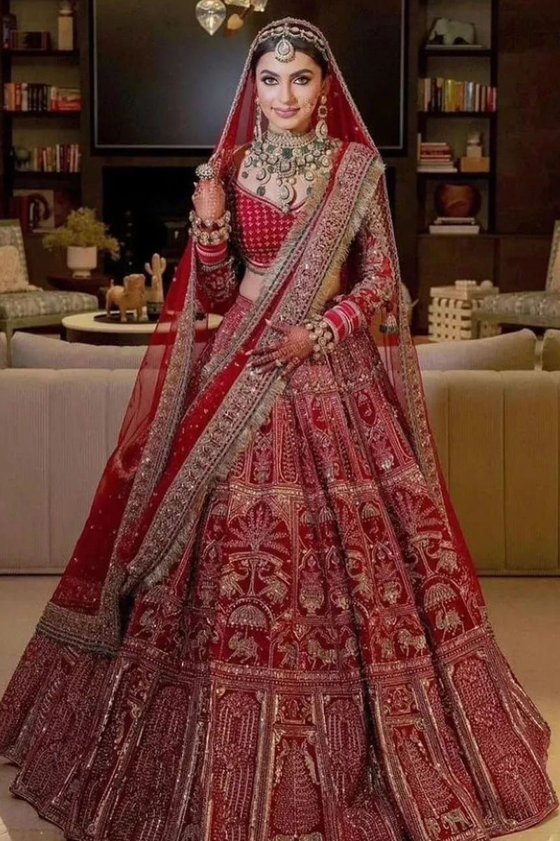 Deep Wine Bridal Lehenga