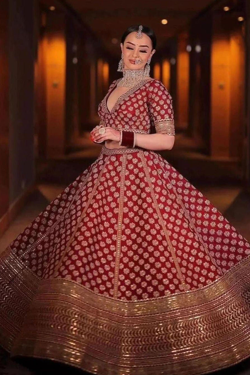 Royal Maroon Bridal Designer Lehenga