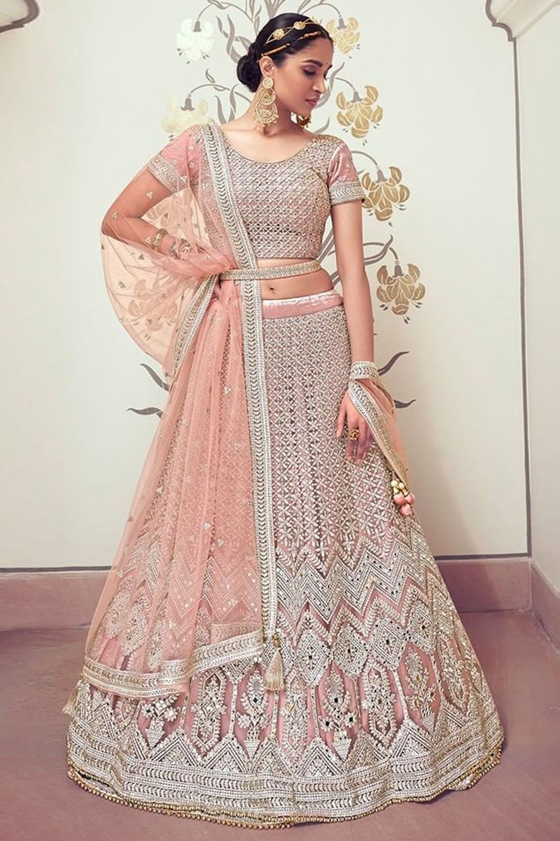 Pastel Pink Engagement Lehenga