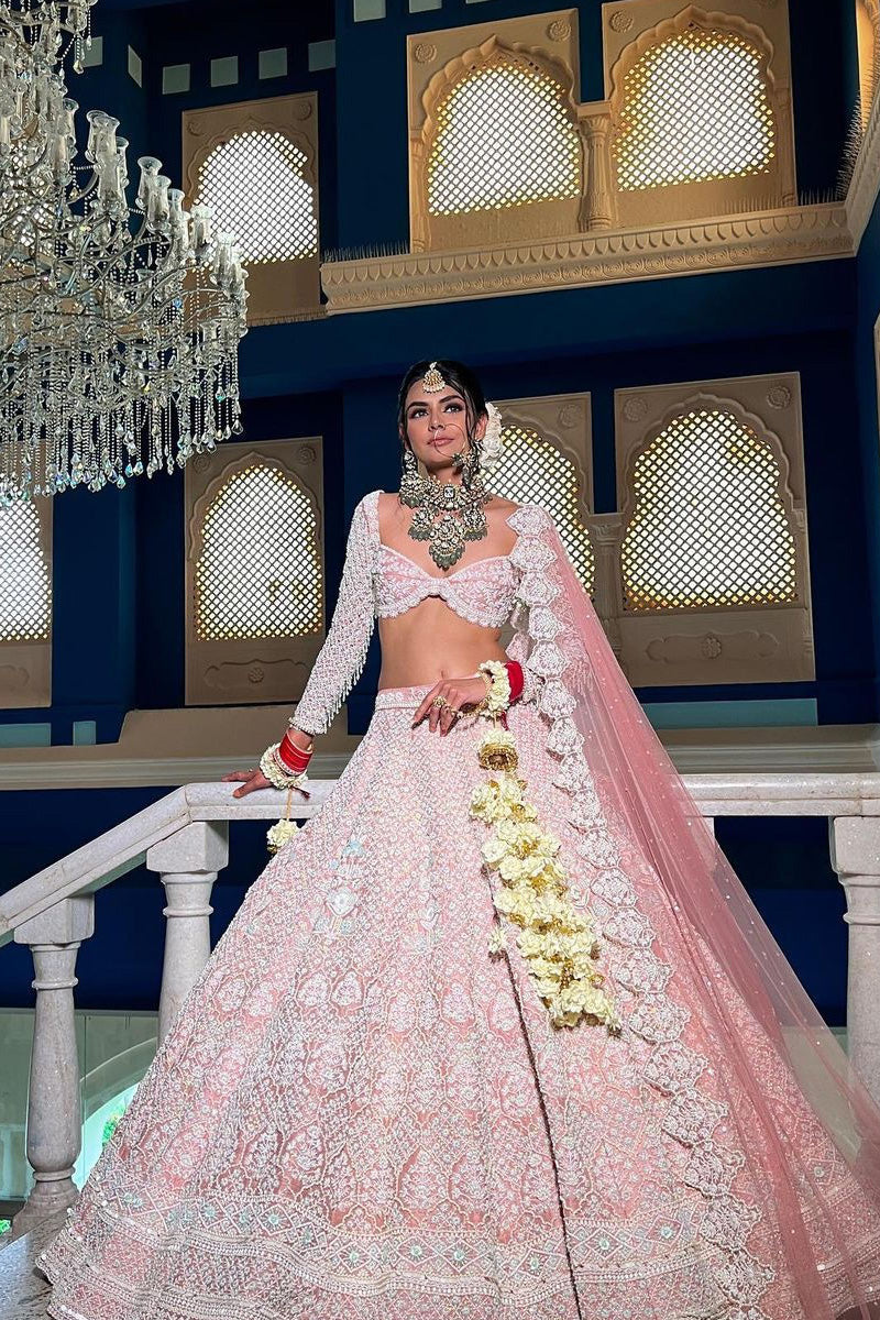 Light Pink Designer Lehenga