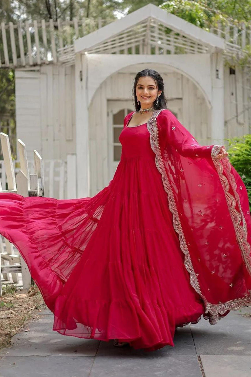Red Designer Sangeet Outfit